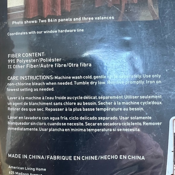 American Living GLITTER STRIPE 4 Sheer Tailored Panels 50"x95" ~ Burgundy  New - Picture 5 of 5